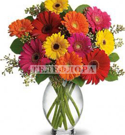 Букет цветов «Яркие герберы»